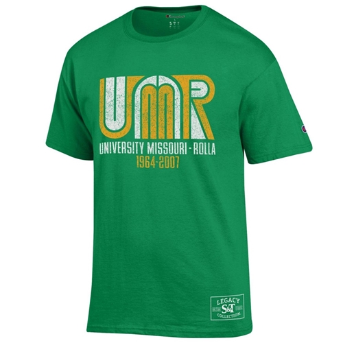 Missouri S&T UMR University of Missouri Rolla 1964-2008 Legacy Collection Champion Green T-Shirt