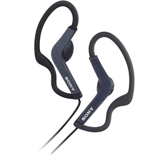 The S&T Black Sports Headphones with Ear Loop