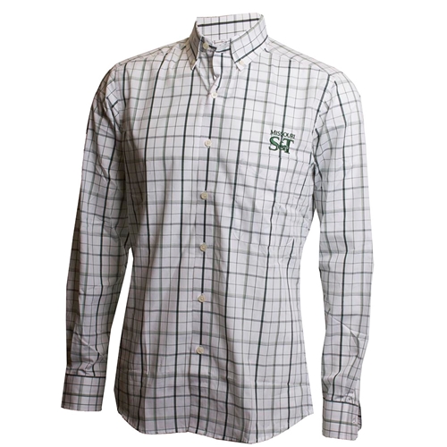 The S&T Store - Missouri S&T White and Green Plaid Button Down Shirt
